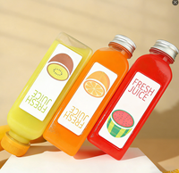 1000ml 12oz PET fles voor thee, fruitsap, met anti-diefstal dop, voedselveilig, transparant, zeefdruk, aangepast etiket, OEM dranken