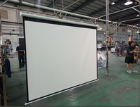Écran de projection portable mural manuel à verrouillage automatique blanc mat de 72, 84, 100, 120, 150 pouces
