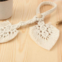 Accessoires de rideau mural bohème faits à la main, supports de plantes en macramé, attaches de rideau en coton tressé en forme de feuille, décoration industrielle pour la maison