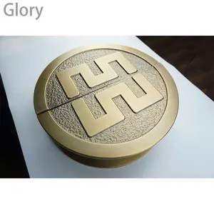 Китайский Лидер продаж, античная алюминиевая круглая Золотая Роскошная узор, Высококачественная деревянная стеклянная дверная ручка