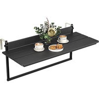 Table de balcon contemporaine de 40 pouces pour extérieur, en HDPE, réglable, à suspendre, pour balustrade de patio, mobilier de jardin extérieur