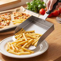 CUISYERA Spatule de transfert alimentaire en acier inoxydable à long manche, pelle de barbecue pour pizzas, frites et snacks, accessoires de barbecue