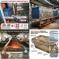 Industriële krattenwasmachine met hoge capaciteit, continue werking en watertank voor grote voedselverwerkingsbedrijven
