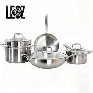 -Piece thiết lập của 304 ba lớp thép không gỉ Cookware <span class=keywords><strong>Set</strong></span>, chất lượng cao Hot Bán <span class=keywords><strong>Set</strong></span> cấp thực phẩm vật liệu - Product Image 1