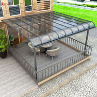 Cubierta Impermeable con Marco de Aluminio Blanco para Estacionamiento de Autos, Patio, Paneles de Policarbonato, Toldo para Piscina y Cochera, Protección Contra la Lluvia
