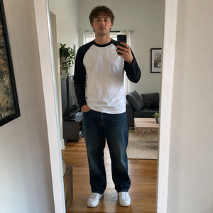<span class=keywords><strong>T</strong></span>-<span class=keywords><strong>shirt</strong></span> 100% Coton Couleur Unie Manches Longues 150GSM Rayures <span class=keywords><strong>Blanc</strong></span> et Noir Pour Hommes Grandes Tailles - Product Image 2