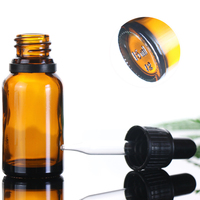 Großhandel 15ml Bernsteinfarbene Glasflasche mit Pipette für Serum Ätherisches Öl Gesichtscreme Augentropfen Kosmetikverpackung UV-Schutz Reed