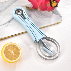 Juego de cuchara para frutas 3 en 1 de acero inoxidable Dig Blue Fruit, divisor de pulpa, utensilio de cocina para extraer pulpa de melón y limón - Product Image 1