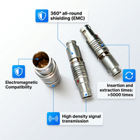Prise circulaire d'aviation OEM personnalisée FGG EGG.3B à 6 broches, coudée, push-pull, pour servomoteurs d'automatisation