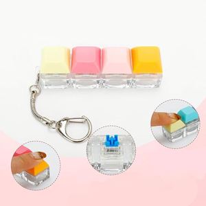 ASMR Fidget Keyboard <b>Switch</b> with Mechanical Click Sound Interactive <b>Light</b>-Up Keycap Plastic Keychain Fidget Keychains - Product Image 4