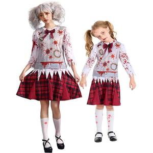 Nuevo Disfraz de Halloween de HP para Niñas, Vestido de Cosplay a Cuadros Rojos Ensangrentados de Zombie - Product Image 2
