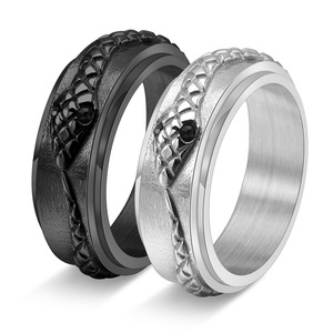 Punk Retro roestvrijstalen <span class=keywords><strong>ring</strong></span> Draaibare sieraden Slangvormige draaibare roestvrijstalen <span class=keywords><strong>ring</strong></span> voor heren - Product Image 5