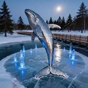 Escultura de ballena para exteriores Senzhao, diseño en acero inoxidable soldado, forma personalizada, tamaño grande - Product Image 4