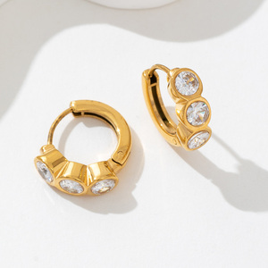 Wholesale Provence Light Luxury <strong>High</strong> <strong>End</strong> Chain Zircon Fashionable Stainless Steel Earrings <strong>Jewelry</strong> for Women Weddings Gifts - Product Image 4