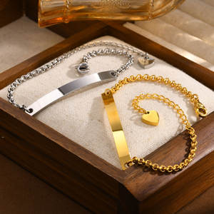 Di alta qualità personalizzato incisione piatto bianco bracciale personalizzato in acciaio inox piastra piegata nome braccialetto per le donne con nome - Product Image 6