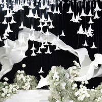 Têtes de fleurs de lys artificielles en EVA blanches, décorations de plafond suspendues pour mariage, fleurs décoratives artificielles