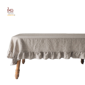 Manteles de lino <span class=keywords><strong>para</strong></span> Bodas de hotel, diseño <span class=keywords><strong>Rectangular</strong></span> con volantes bordado Floral personalizado, tamaño Individual <span class=keywords><strong>largo</strong></span> <span class=keywords><strong>para</strong></span> mesas tejidas - Product Image 1