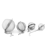 Filtre à thé en acier inoxydable 304 de qualité alimentaire Bwin avec chaîne, infuseur à boule métallique pour accessoires à café et à thé