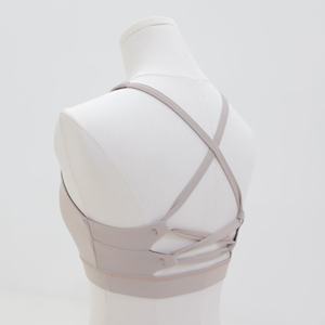 Haut pour le soutien-gorge de sport en nylon léger à motif à carreaux noir avec bretelles non ajustées pour l'entraînement et le fitness des femmes - Product Image 5