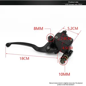 Pièces de moto Taille 8mm Trou de miroir pour 50cc-250cc Gy6 Scooter Cyclomoteur Levier de frein avant - Product Image 3