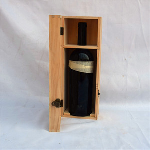 Wood Wine <b>Box</b> One Bottle <b>Vintage</b> Glass Recyclable Custom Logo Printing - Product Image 1