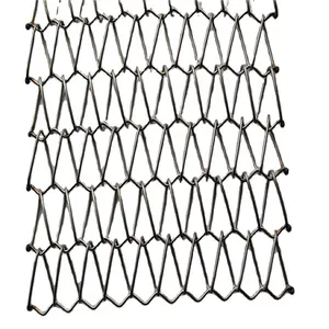 Bande transporteuse à mailles en acier inoxydable forte capacité portante Bande transporteuse en métal pour aliments Type de bande transporteuse en spirale industrielle