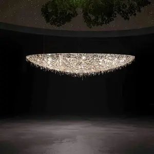 Light luxury crystal chandelier restaurant luxury olive shaped simple European villa crystal lamp home lamps