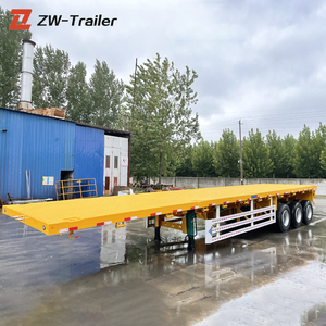 40ft 3 trục 4 trục xe tải bán Trailer phẳng Trailer <span class=keywords><strong>container</strong></span> giường phẳng - Product Image 2