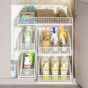 Estante de Almacenamiento Metálico Resistente al Agua, Apilable y de Fácil Montaje para <span class=keywords><strong>Cocina</strong></span>, Baño y Almacenamiento de Artículos del Hogar - Product Image 4