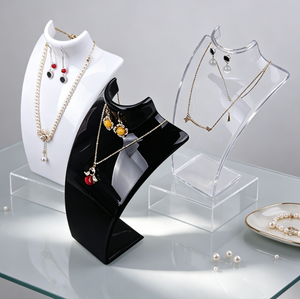 Expositor de Plástico Multicolor para Collares, Modelo de Cuello de Maniquí para Exhibición de Pendientes, Colgantes y Joyería - Product Image 6