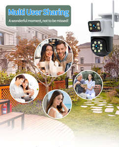 Caméra IP Wi-Fi Eseecloud 6MP à double objectif, sans fil, intérieure/extérieure, réseau PTZ, audio bidirectionnel, vision nocturne, <span class=keywords><strong>carte</strong></span> mémoire, CMOS - Product Image 4