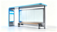 Abri de bus intelligent préfabriqué sur mesure pour ville connectée avec affichage numérique, auvent LED résistant aux intempéries, arrêt de bus