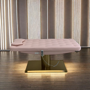 Tables de massage avec trou pour le visage Lit de massage de <span class=keywords><strong>salon</strong></span> dans le style <span class=keywords><strong>Bali</strong></span> Lit de massage noir et or - Product Image 3