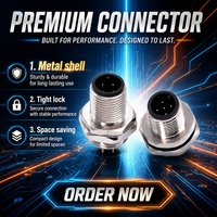 Connecteur M12 à code E, 6 ou 8 broches, mâle/femelle, étanche IP67, connecteur circulaire d'alimentation, ensemble câble et prise pour capteur industriel