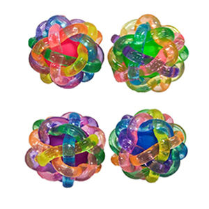 Jinying sıkmak dekompresyon stres giderici oyuncaklar 6.5cm ışık dokuma gökkuşağı topu aşınmaya dayanıklı zıplayan top Pet çiğnemek oyuncak - Product Image 2