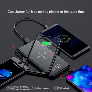 Banque De Puissance Mobile personnalisée Chargeurs De Charge Batterie Avec <span class=keywords><strong>C</strong></span>âble, Recharge Sans Fil Chargeur Mobile de Banque De Puissance Portable 10000Mah - Product Image 3