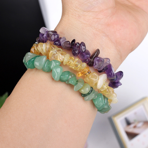 Polished Crystal Gravel Drilled Mixed Color Crystal Chips <b>Bracelet</b> - Product Image 4