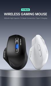 เมาส์ไร้สายบลูทูธ 2.4g ดีไซน์ใหม่ตามหลักสรีรศาสตร์ คุณภาพสูง 1200 DPI เงียบ พร้อมหน้าจอแสดงสถานะแบตเตอรี่ - Product Image 3