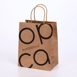 Sac en papier kraft brun pour emballages cadeaux et alimentaires avec poignées, impression de logo personnalisée - Product Image 5