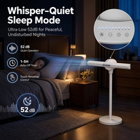 Ventilateur sur pied sans pales à moteur DC, hauteur réglable, oscillation automatique, contrôle par télécommande et application pour la maison