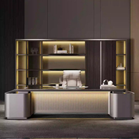 Bureau de direction haut de gamme, bureau de luxe et élégant, mobilier de bureau moderne, bureau de président, grande table de conférence