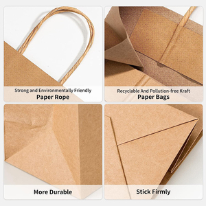 Bolsas de Papel Kraft Reciclado Personalizadas 2026 con Asa Impresa en Flexografía para Restaurantes, Diseño Personalizable, <span class=keywords><strong>Precio</strong></span> de Fábrica - Product Image 6