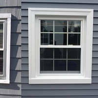 Ventana Corredera Vertical de Doble Hoja de Estilo Europeo, de UPVC y Aleación, Moderna, Ahorradora de Energía e Insonorizada para Cocina y Hogar