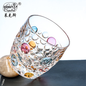 Lex Czech Original Colorful Bubble Whiskey Glass Lead-Free Crystal 49C76 Party Drinkware - Product Image 2
