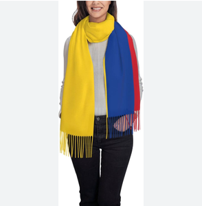 Bandera de <span class=keywords><strong>la</strong></span> nación de Colombia, bufanda de invierno para mujer, manta suave y cálida, bufandas, bufanda Pashmina con flecos - Product Image 1