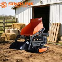 TDH500BFL Dumper chenillé tout-en-un 500 kg avec nacelle élévatrice à ciseaux et chargeur frontal pour projets de construction complexes en verger
