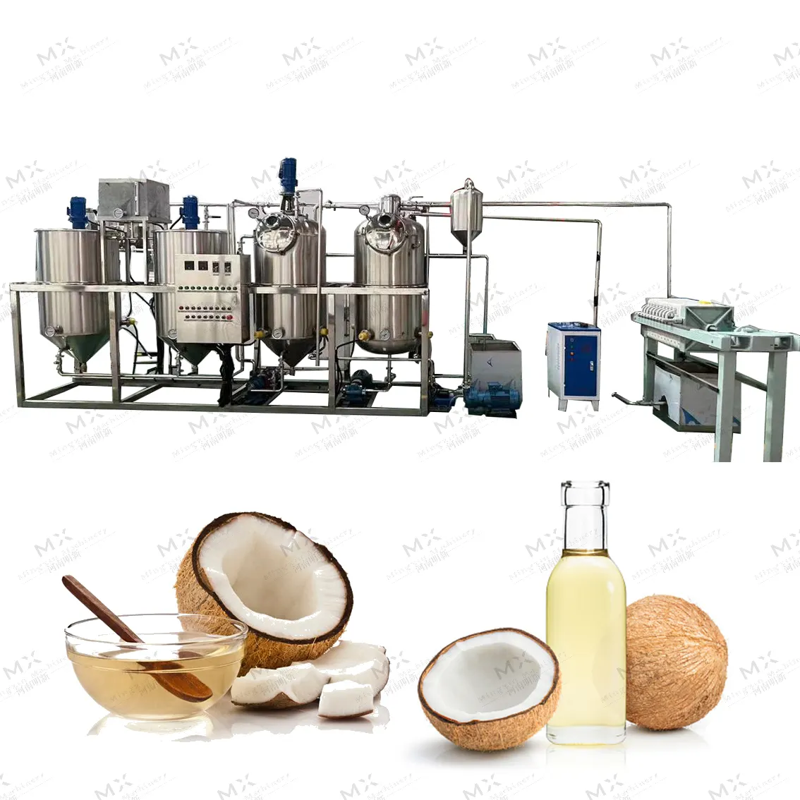 Destillatiemachine Om Gebruikte Kokosolie Te Verfijnen, Gebruikte Olie, Raffinage Van Kleine Machine Voor Het Koken Van Olieraffinaderijen