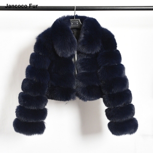 Real Fox Fur Jackets Collared Fur <strong>Coats</strong> Factory Wholesale Outerwear Hot <strong>Sale</strong> Crop <strong>Coat</strong> S7636 - Product Image 2