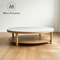 Meubles de salon modernes et luxueux, table basse en bois, meubles de salon ronds, table basse en marbre pour hall d'hôtel