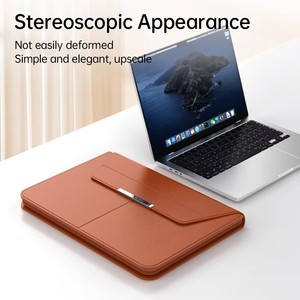 נרתיק למחשב נייד דק במיוחד, עמיד למים, מודרני, מעור <span class=keywords><strong>PU</strong></span>, בגודל 13, 14, 15 אינץ', עם סגירת ידית מעטפה. - Product Image 2